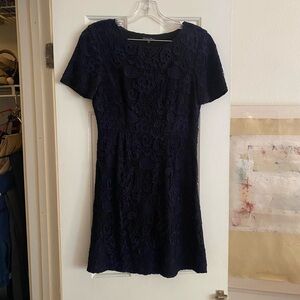 Navy Lace Mini Dress